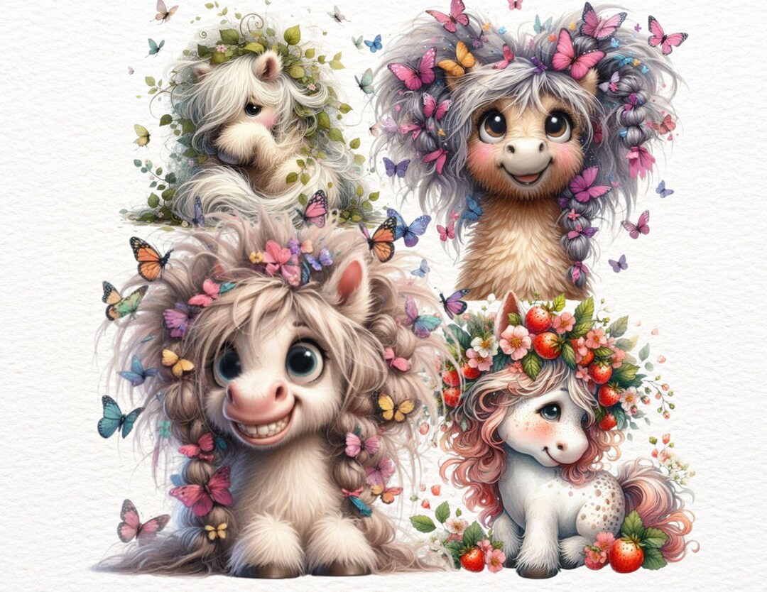 Cute Pony Clipart Bundle 20 Whimsical Pony Illustrations spring And cute-pony-clipart-bundle-20-whimsical-pony-illustrations-spring-and