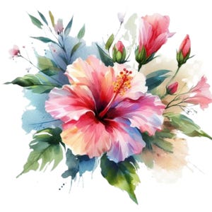 84 cliparts de fleurs sauvages et de jardin à l'aquarelle | PNG floral pour invitations, cartes, autocollants, clipart de fleurs sauvages, fleurs de jardin, autocollants numériques