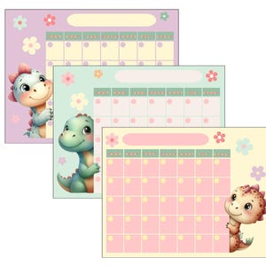 Kids Printable Dinosaur Monthly Planner Calendar | Open Monthly ...