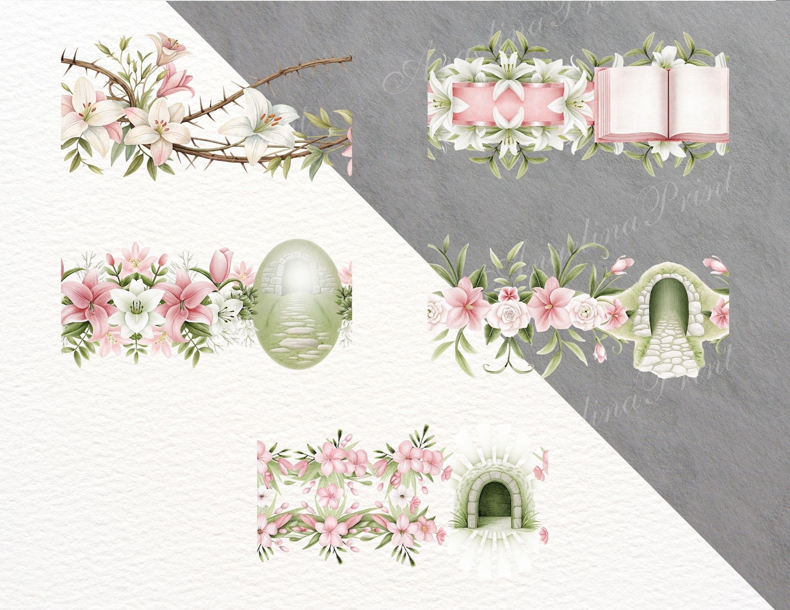 23 Religious Seamless Borders Clipart | Easter Christian Borders With ...