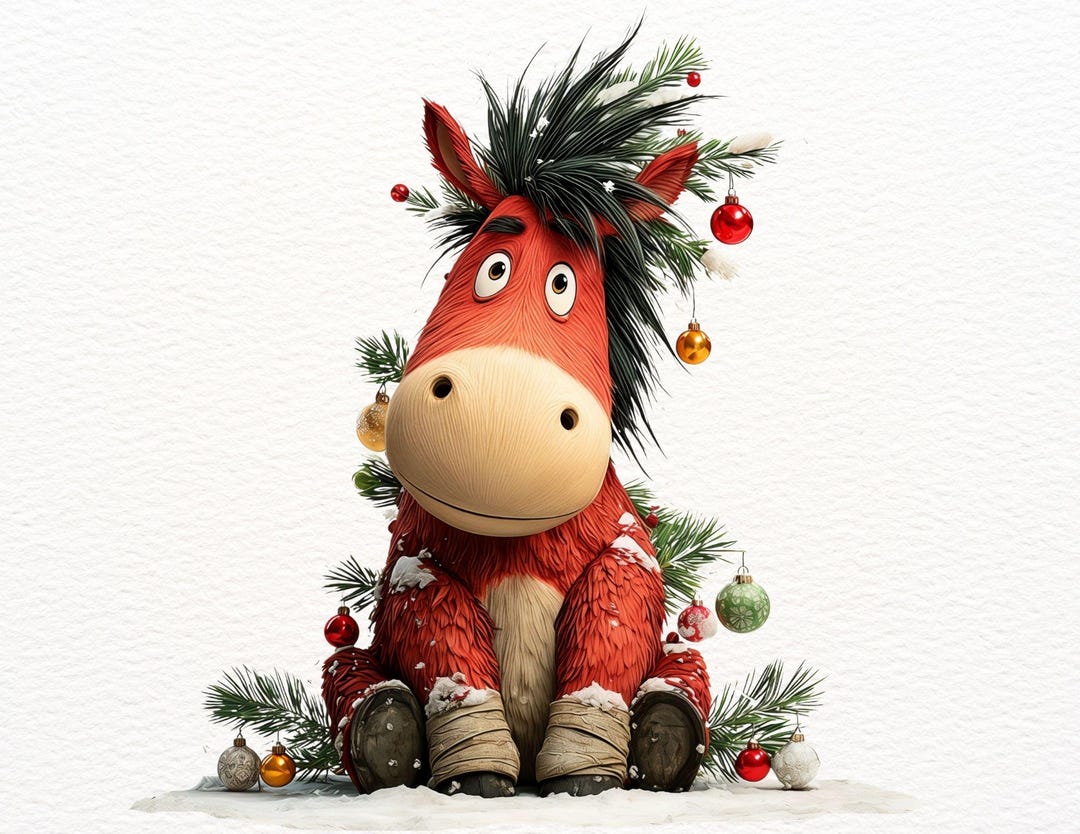 19 Whimsical Red Horse Clipart | 2026 Year Symbol | Christmas ...