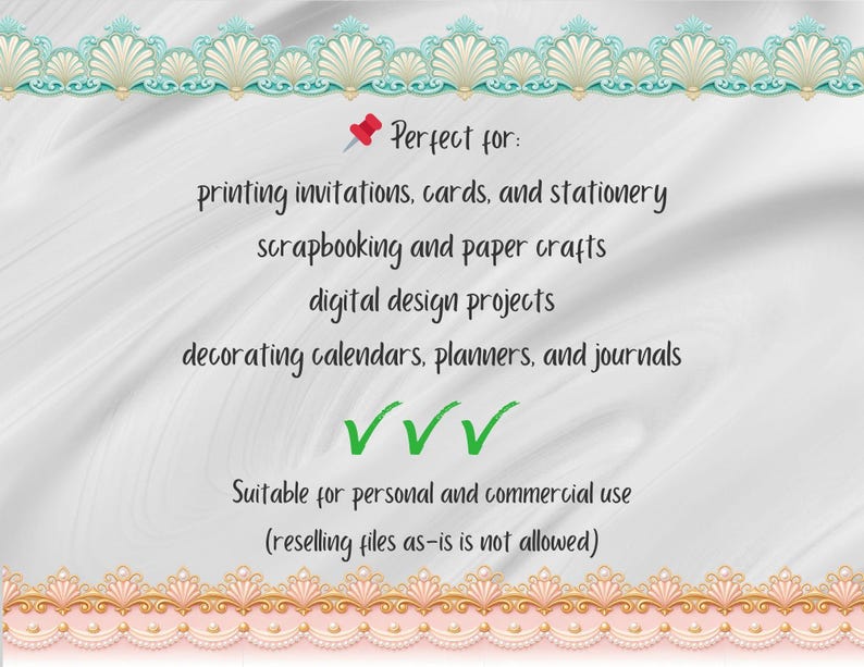 24 Seamless Rococo Borders, Floral Rococo Clipart, Elegant Vintage Frame, baroque frame, rococo design image 8