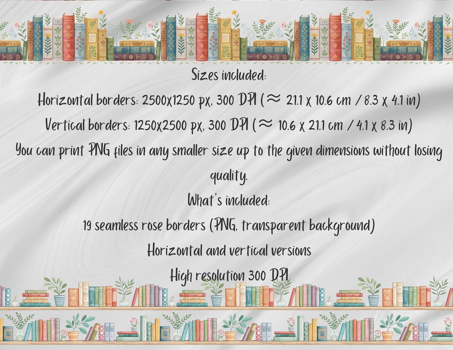19 Seamless Book Borders | Books, Bookshelf, Library Clipart, Book ...