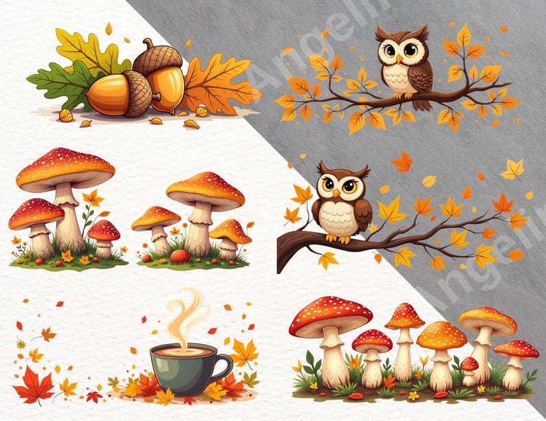 36 Watercolor Autumn Forest Clipart | Cute Woodland Animals Hedgehog ...