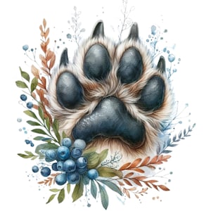 19 Aquarelle Dog Paw Prints Clipart – Fond transparent, 300 DPI PNG, pour utilisation numérique et physique, impression, conception Web, sublimation