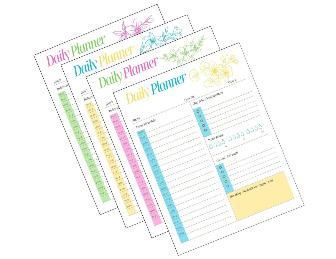Simple Day Planner Daily Planner Printable, Simple Day Planner, Productivity Schedule ...