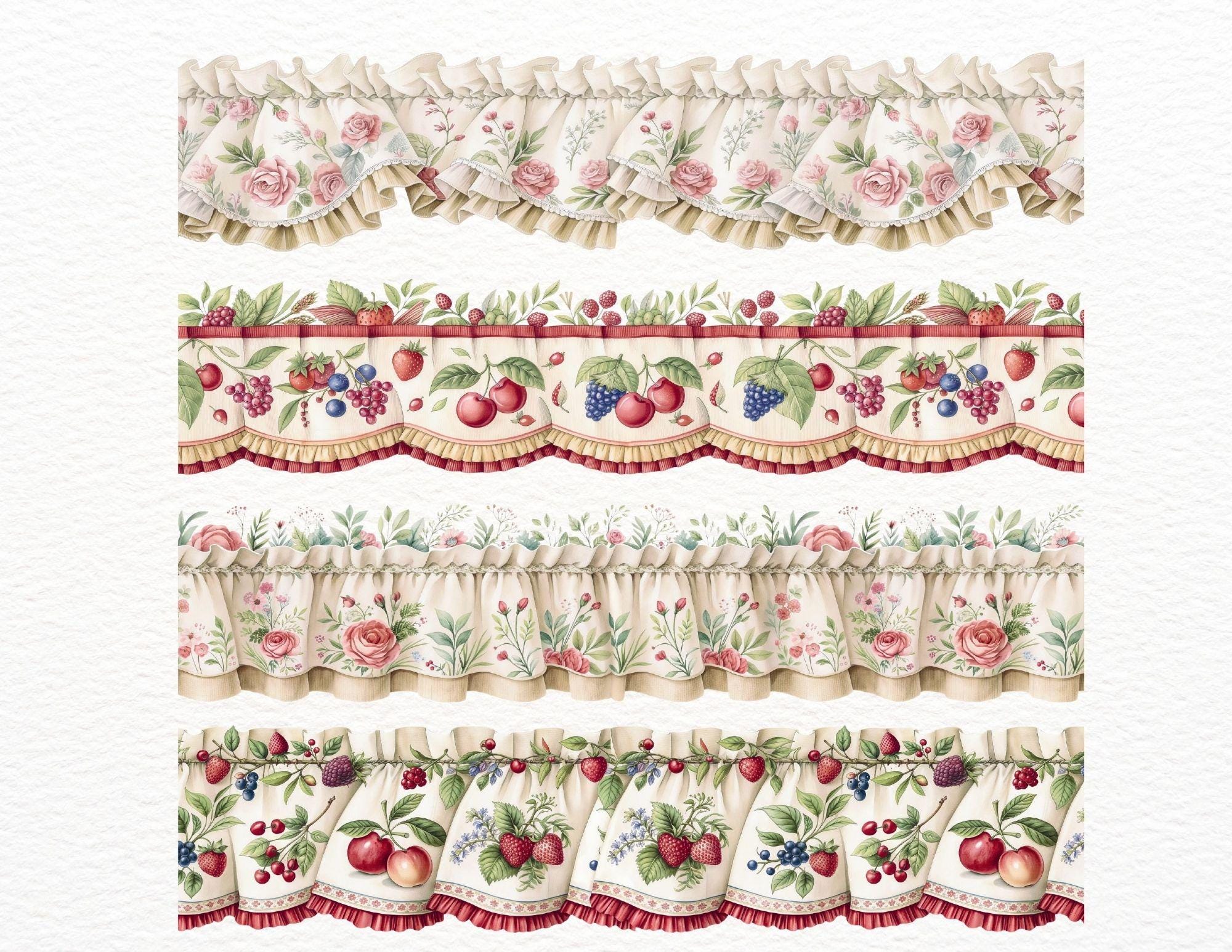 14 Seamless Decorative Border Clipart | Cute Ruffle Borders With ...
