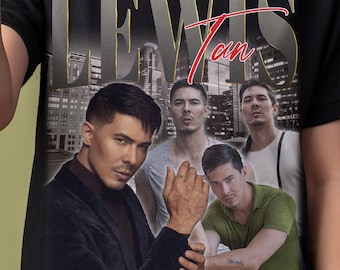 Lewis Tan-shirt: op maat gemaakt vintage cadeau voor hem/haar.