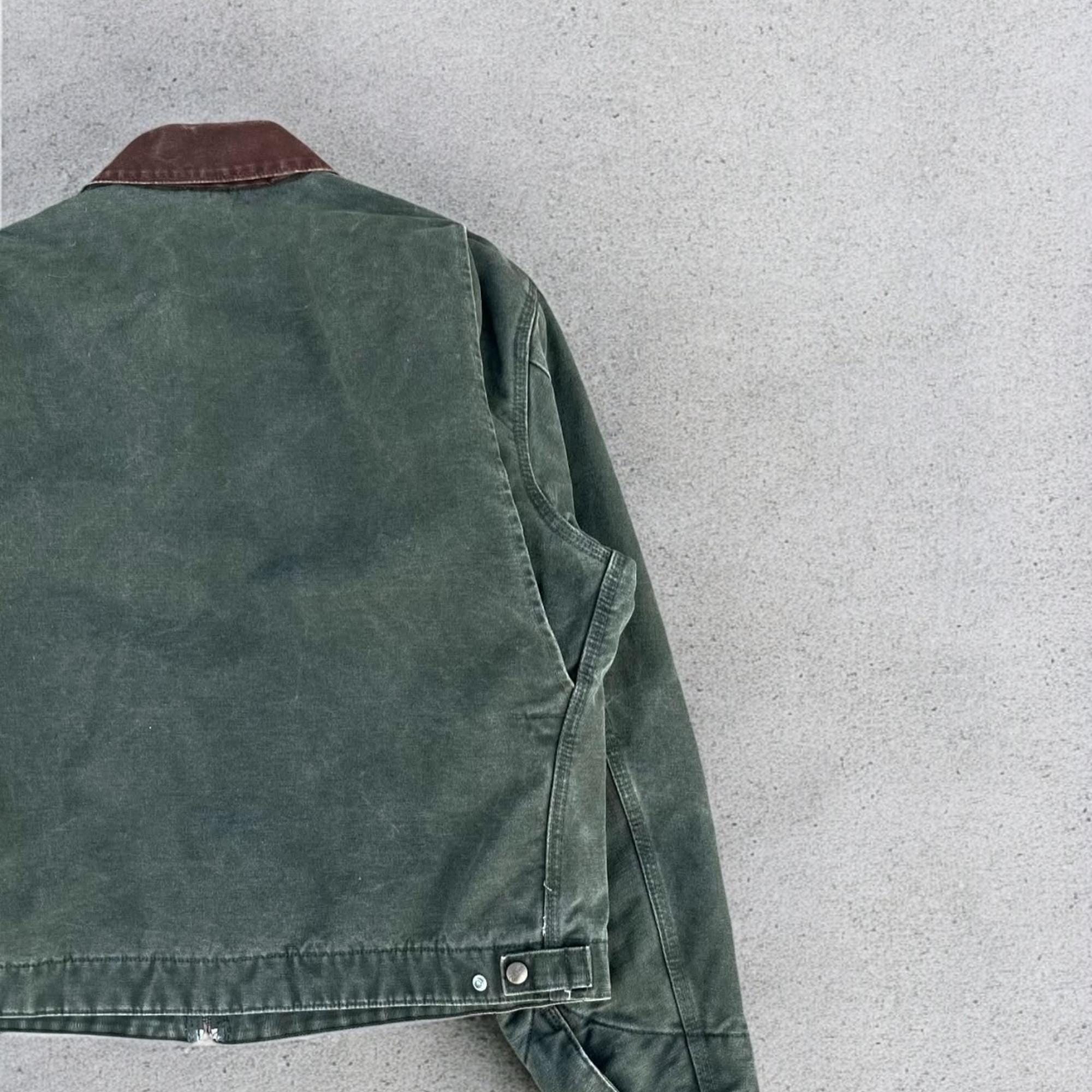 J97 カーハート デトロイト モスグリーン ジャケット - レトロ