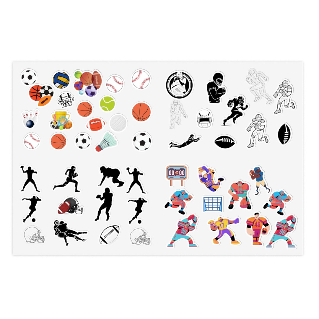Football Sticker Pattern Football Stickers, Football Sheet, Sticker Sheet, Peel and Stick ...