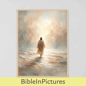 Jesus Walking on Water | Digital Art | Walking on Water Art | Christian Download | Jesus Walking on Water Art | Bible Prints | Catholic Art