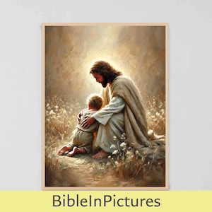Christ with Boy | Instant Download | Jesus and Boy | Christian Download | Christ with Children | LDS Prints | Religious Art | Jesus Painting