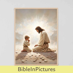 Christ Praying with Boy | Instant Download | Jesus with Boy | Picture of Jesus Christ | Jesus with Children | LDS Painting | Jesus Wall Art