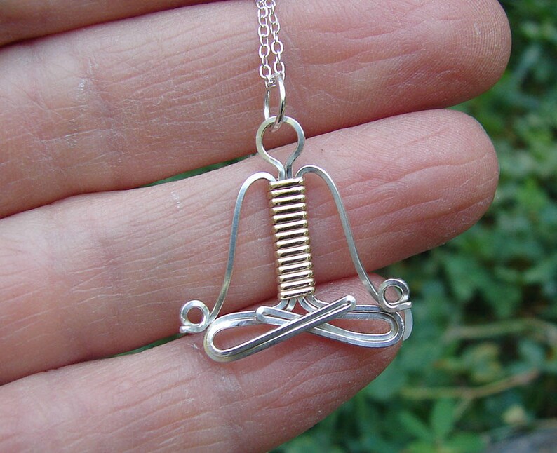 Yoga Pendant Sterling Silver Gold Filled Wire Wrapped Yogi Etsy