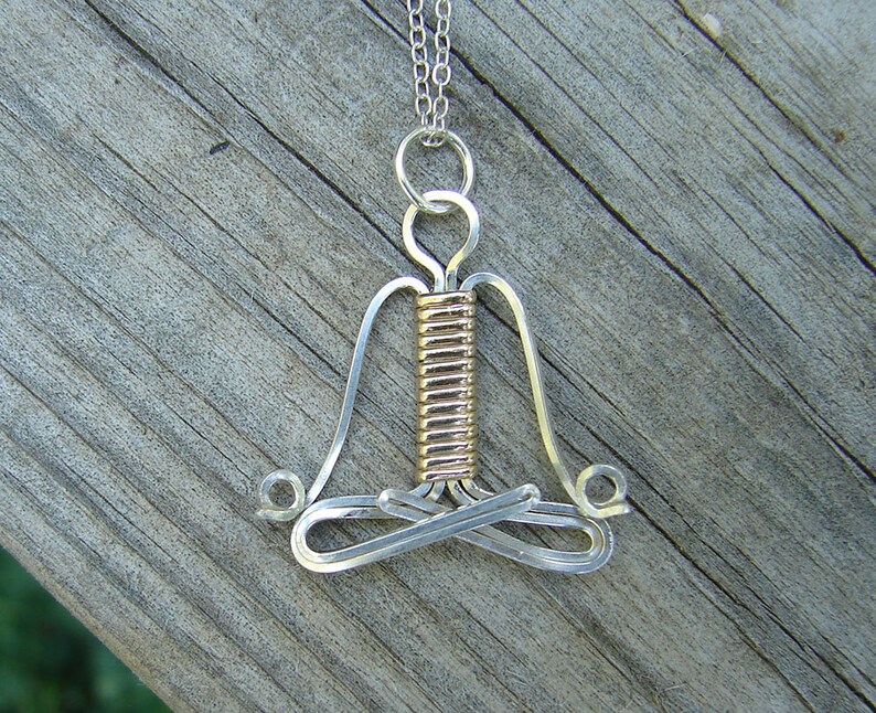 Yoga Pendant Sterling Silver Gold Filled Wire Wrapped Yogi Etsy
