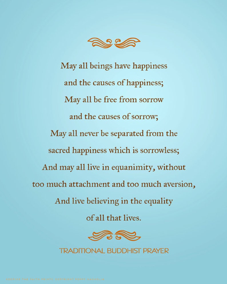 Buddhist Prayers INSTANT DOWNLOAD of Two Art Prints 8x10 Etsy