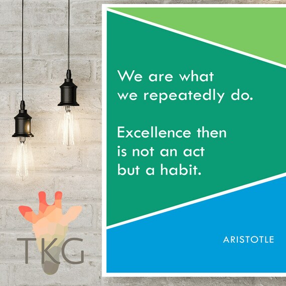 Aristotle Excellence Quote Poster Office Wall Art Etsy Aristotle Excellence Quote Poster Office Wall Art Etsy