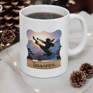Female Martial Arts Character Mug, Good Student Coffee Mug, Personalized Coffee Cup, Karate Lover Gift, Taekwondo Mug, Kung Fu