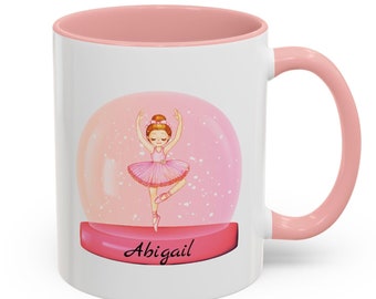 Custom Ballerina Snow Globe Mug: Personalized Dance Gift