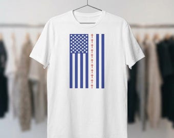 Christian USA Flag T-Shirt: Patriotic Graphic Tee
