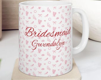 Personalized Bridesmaid Mug: Custom Wedding Party Favor