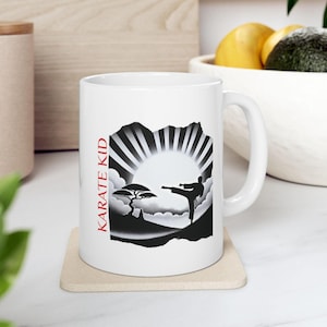 Karate Kid Ceramic Mug, Karate Inspired Coffee Cup, Martial Arts Tea Mug, Karate Lover Gift, Karate Dojo Decor
