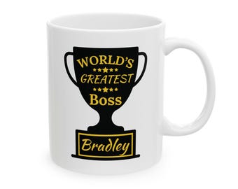Personalized "World's Greatest Boss" Ceramic Mug: Boss Appreciation Gift