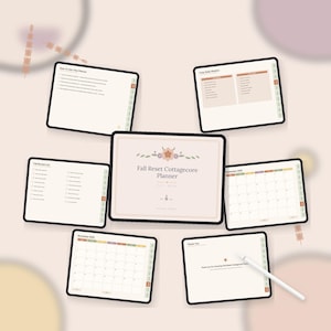 秋のリセット コテージコア デジタルプランナー 2026、GoodNotes iPad および Notability 用の居心地の良い秋のプランナー | バケットリスト、服、リセット