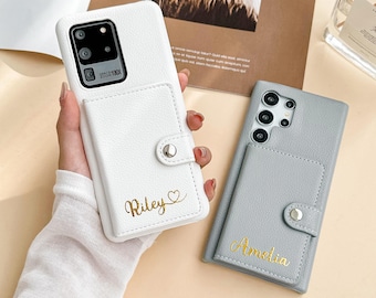 Personalized Leather Wallet Phone Case for Galaxy S26