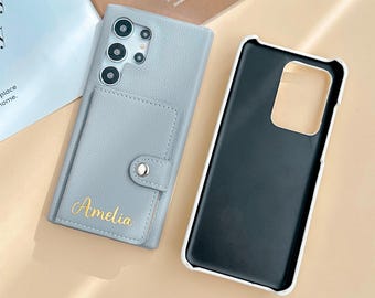 Personalized Leather Wallet Phone Case: Galaxy S26 S25 S24 S23