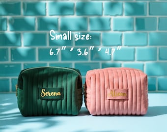 Personalized Velvet Makeup Bag, Bridesmaid Gift Ideas
