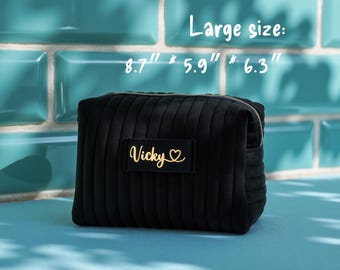 Personalized Velvet Makeup Bag, Christmas Gift