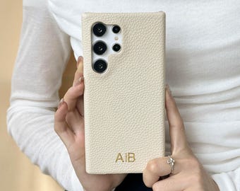 Personalized Leather Galaxy Phone Case