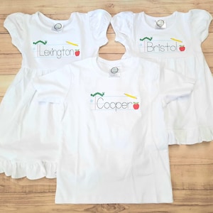 School name embroidered shirt