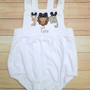 Animal Kingdom Cotton White Sunsuit