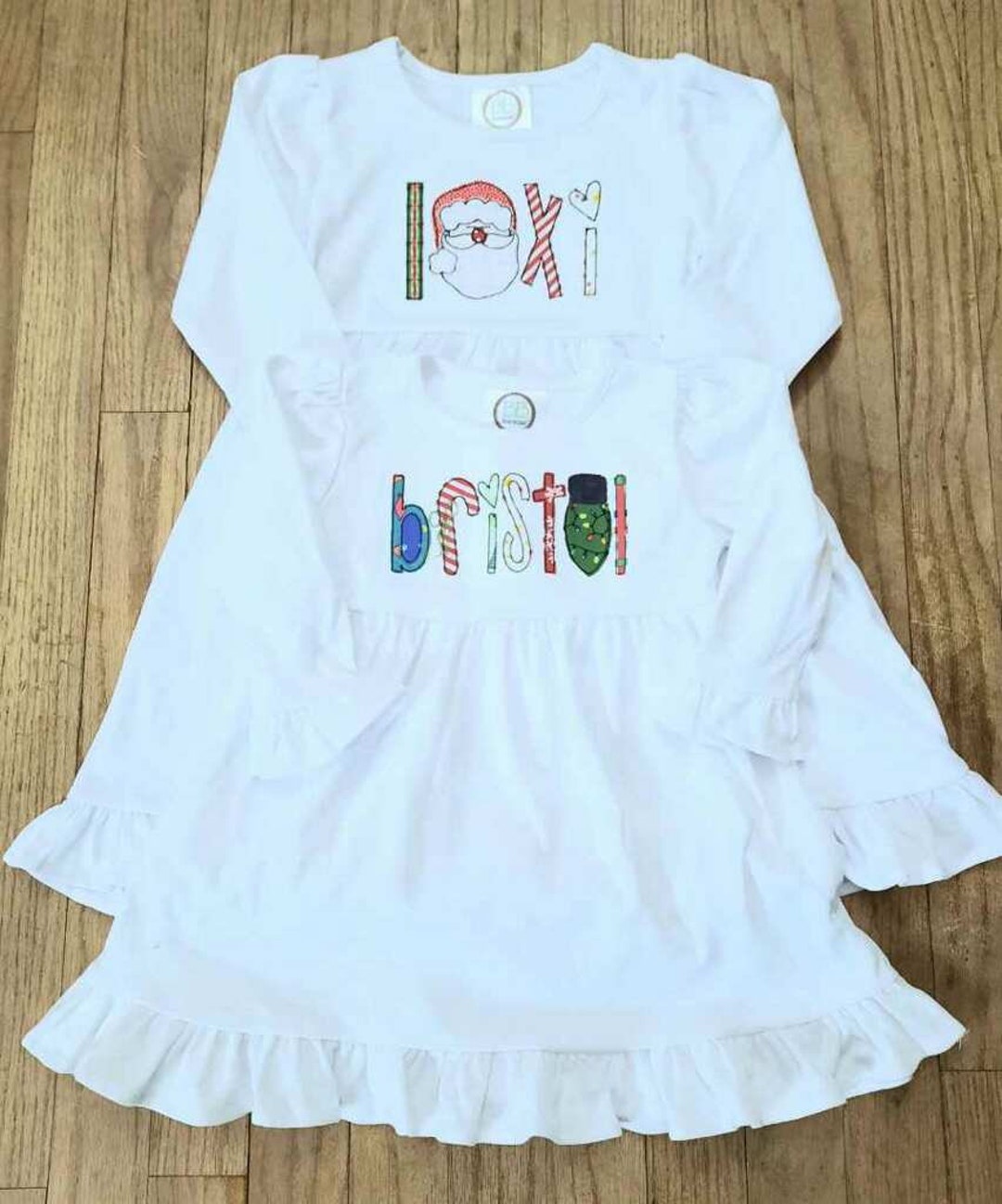 christmas applique dress Plaid Christmas Baby Girl Gown, Photoshoot Christmas Dress, Flannel Girl  Dress, Short Puff Sleeve, Tutu Toddler Xmas Outfit