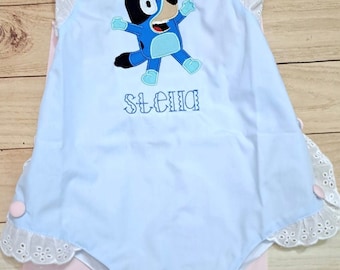 Blue dog sunsuit
