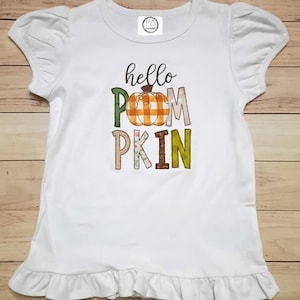 Hello pumpkin appliqué shirt