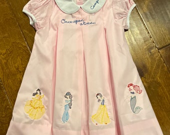 Princess embroidered pleat dress