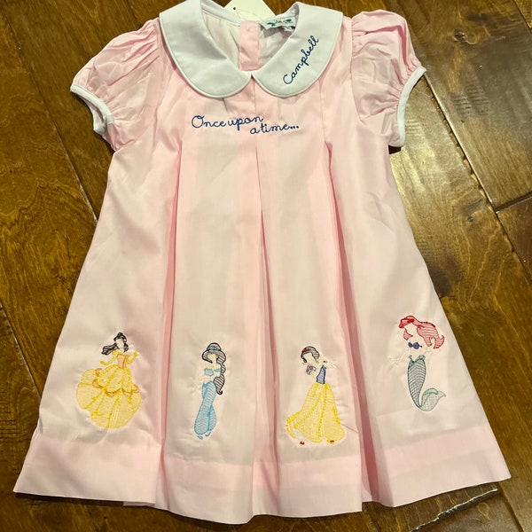 Princess embroidered pleat dress