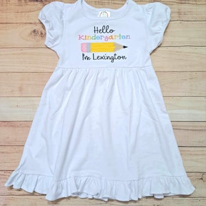 Hello Kindergarten School Appliqué Dress