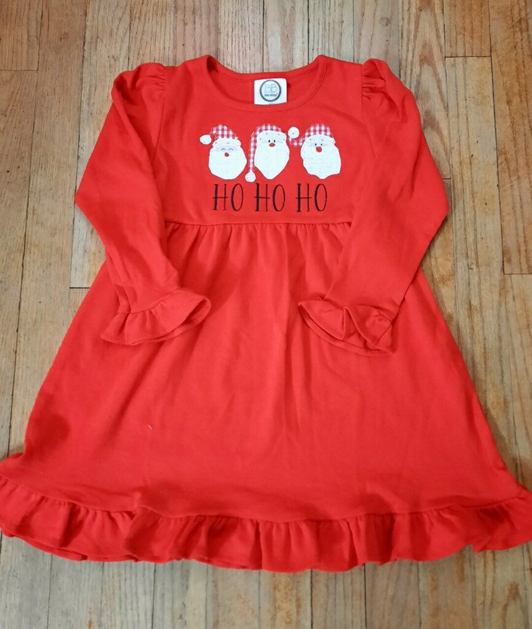 christmas applique dress Santa Appliqué Combo dress