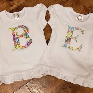 Floral Initial Embroidered Shirt