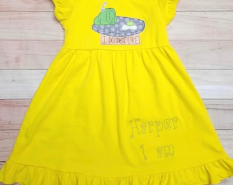 Dr Seuss Green Eggs and Ham Applique Dress