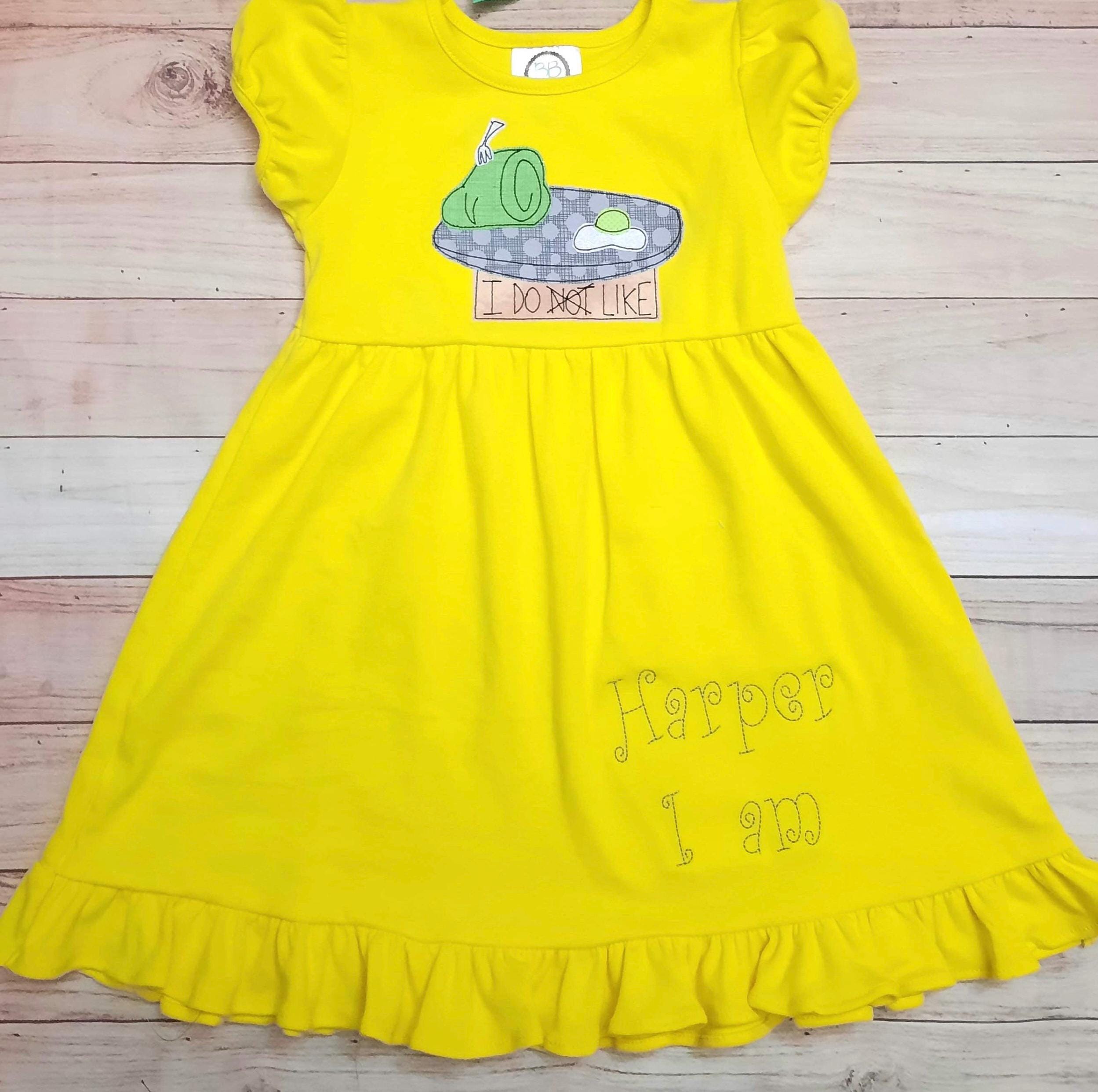Dr Seuss Green Eggs and Ham Applique Dress - Etsy