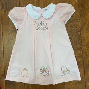 Thanksgiving Embroidered Pleat Dress