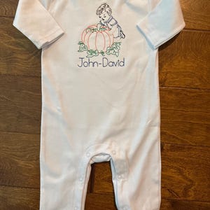Pumpkin patch fall embroidered longall