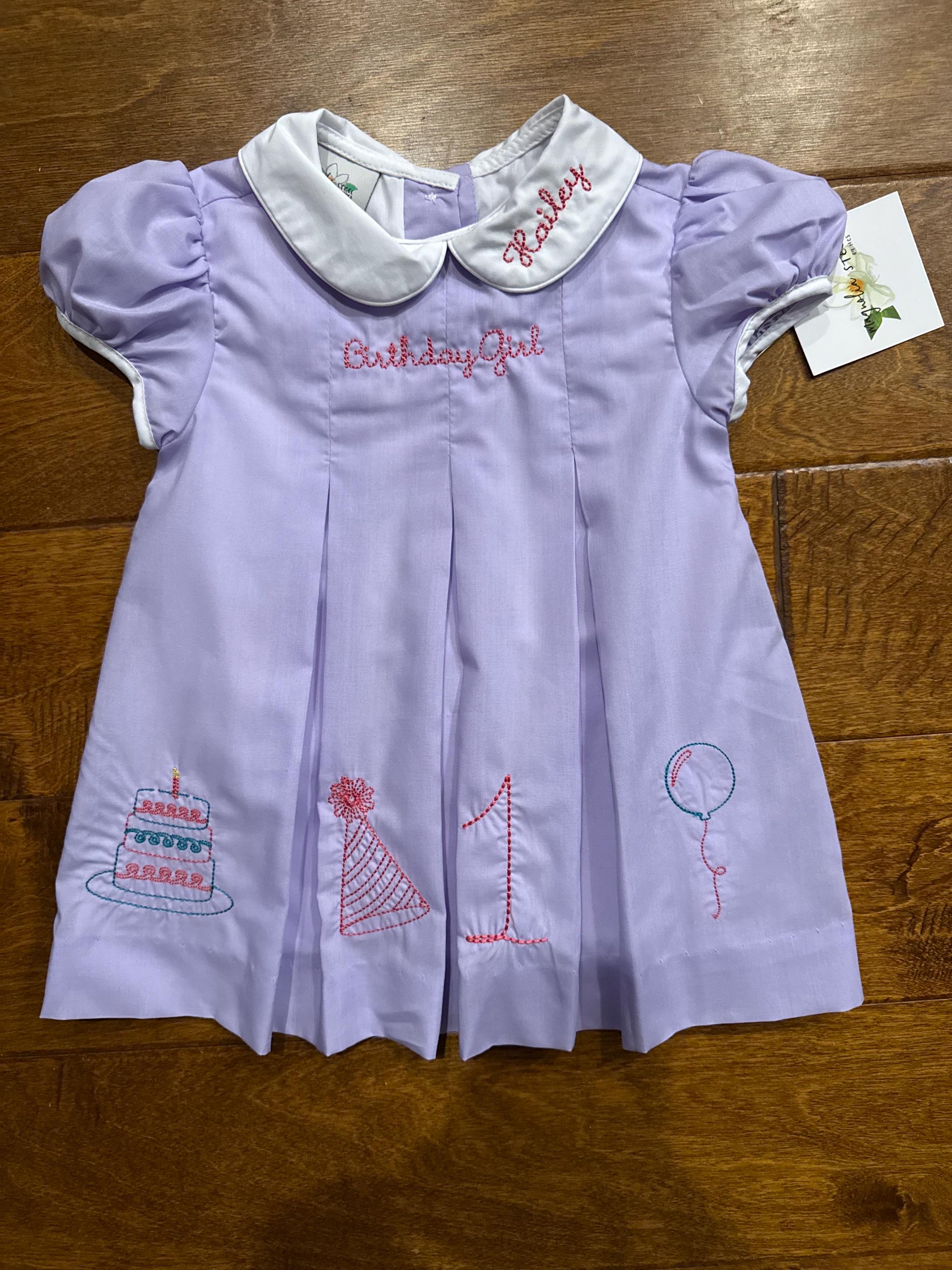 Birthday pleat embroidered dress.