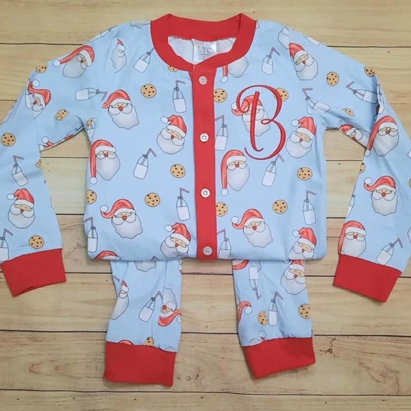 Unisex Faux Butt Flap Christmas Santa Milk and Cookies Pajamas