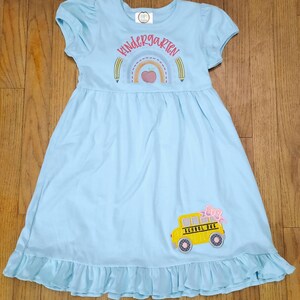 School rainbow grade embroidered dress